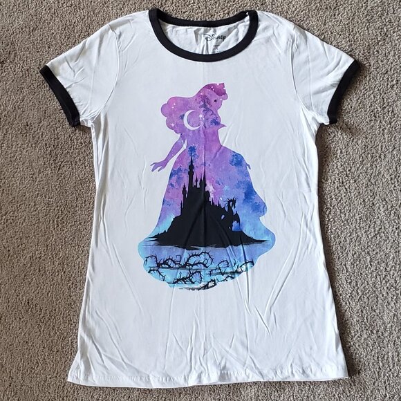 Disney Tops - Disney Sleeping Beauty Aurora castle juniors ringer tshirt SMALL princess stars